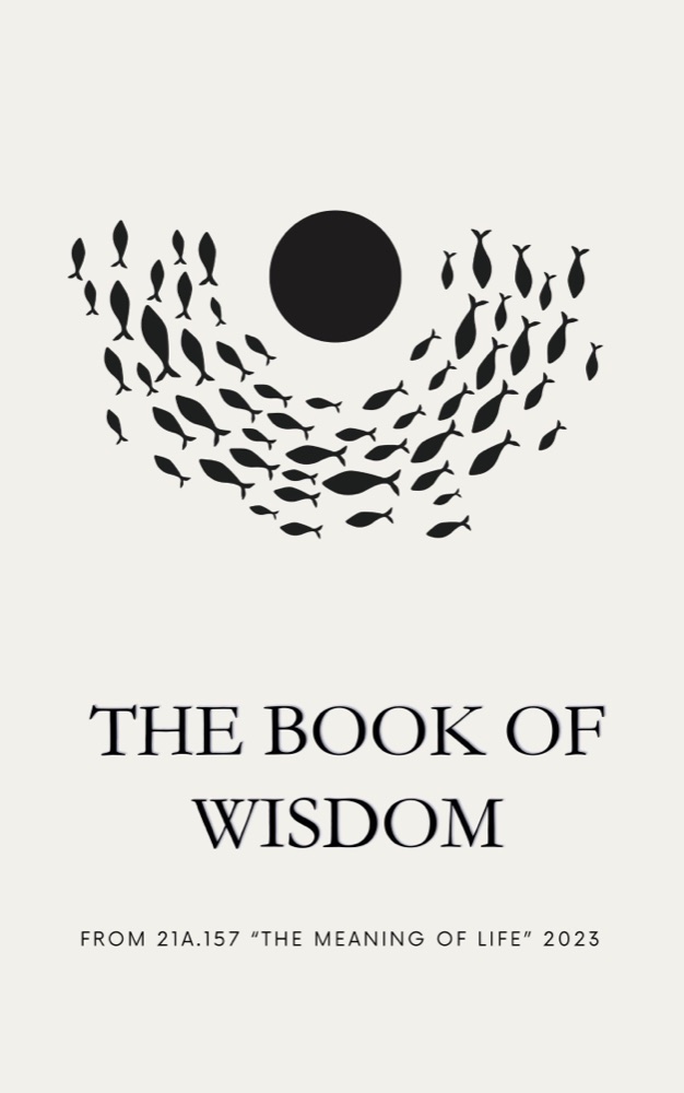 Cover of The Book of Wisdom, made by the 2023 class